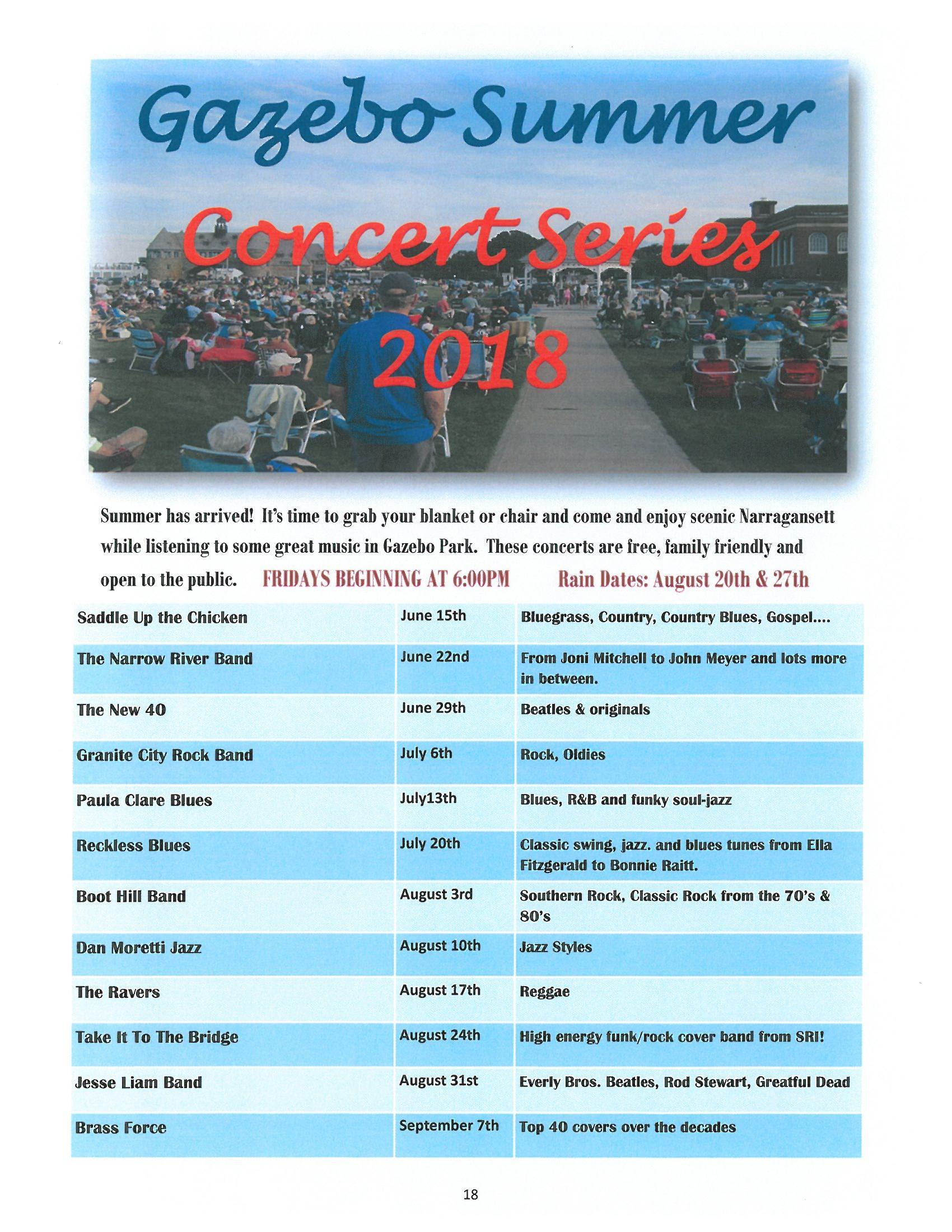 Gazebo Concerts | Narragansett, RI - Official Website