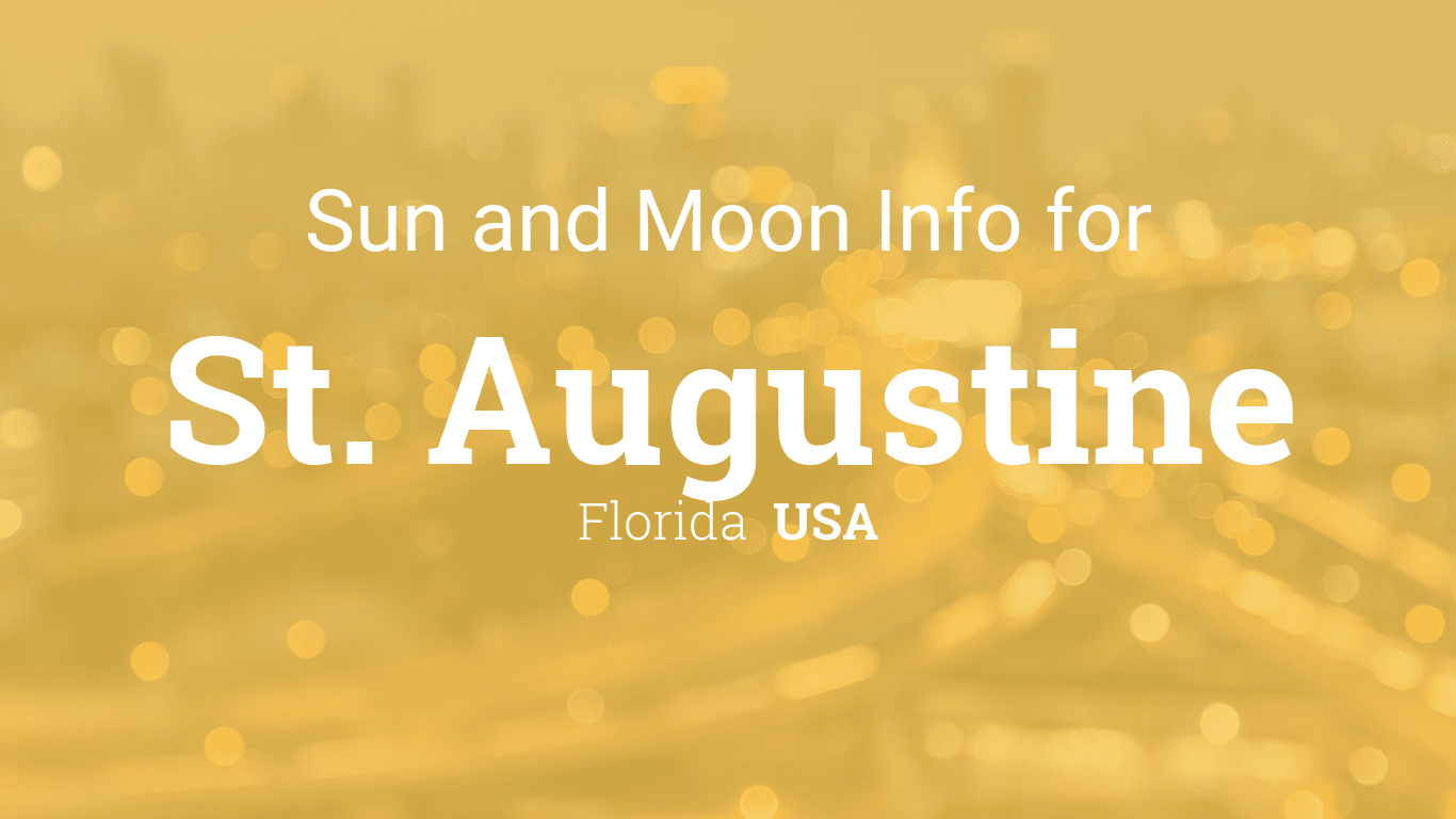Sun & moon times today, St. Augustine, Florida, USA