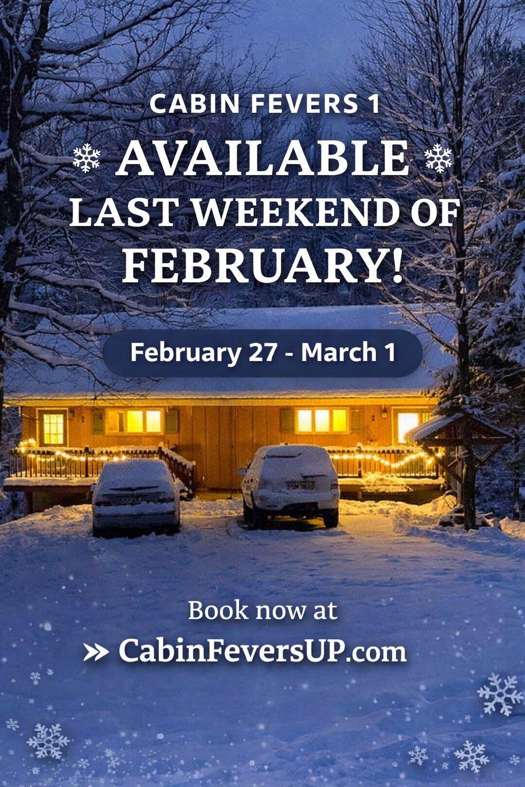 Ski, Sauna & Cozy Winter Getaway |Cabin Fevers 1 February Availabilit