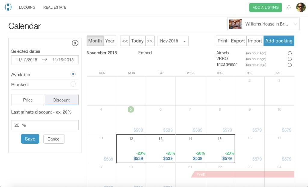 Add last minute discounts! And share on Houfy/Facebook other social sites.