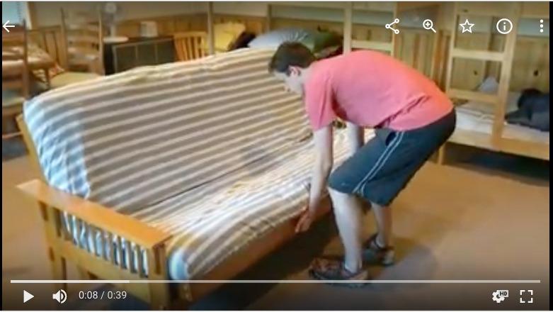 Using the Futon in Our Rec Room